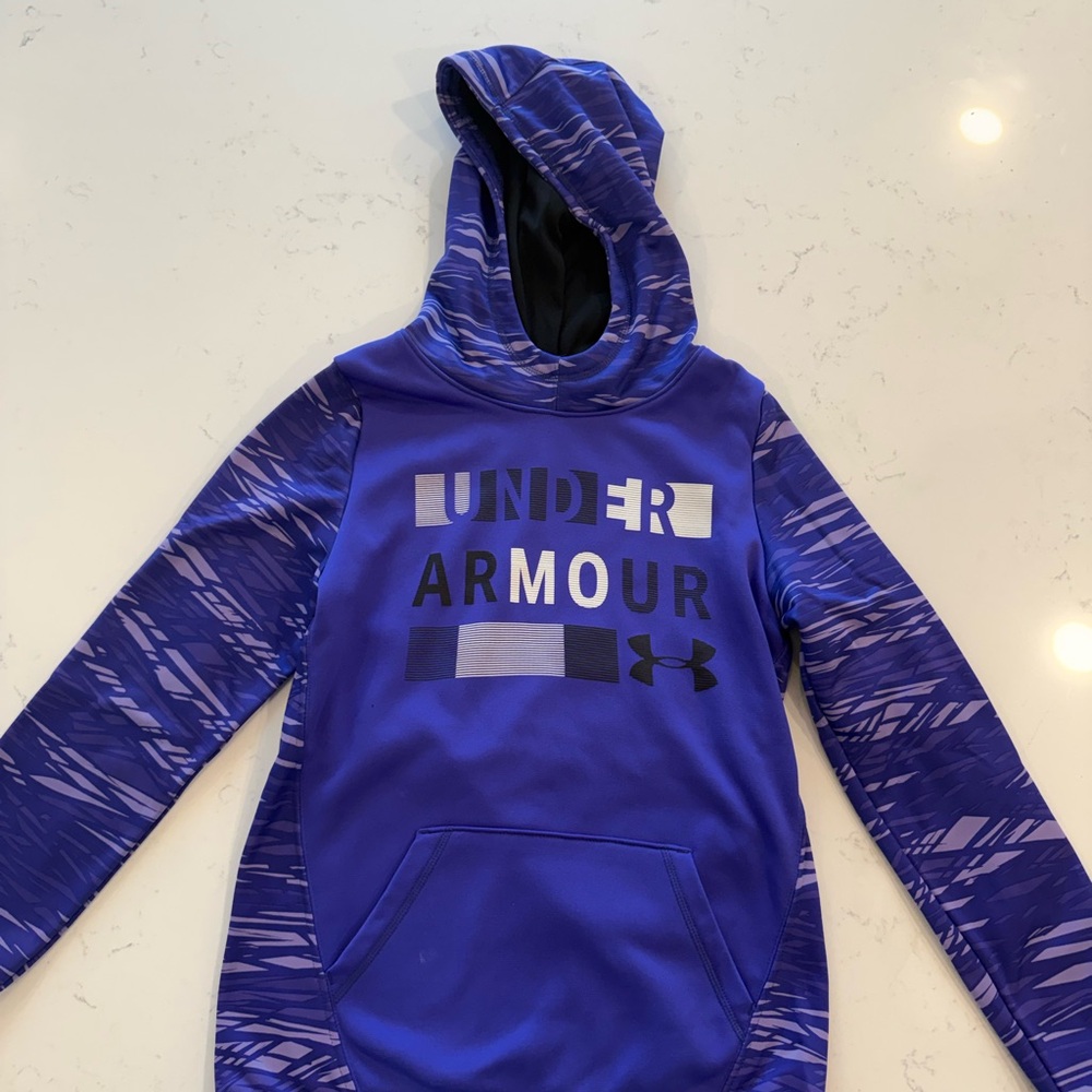 Under Armour Girls' Purple Hooded Performance Sweatshirt